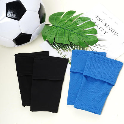 2 Pairs Soccer Shin Guards Socks Breathable Soccer Shin Guard Sleeves W/ Pocket