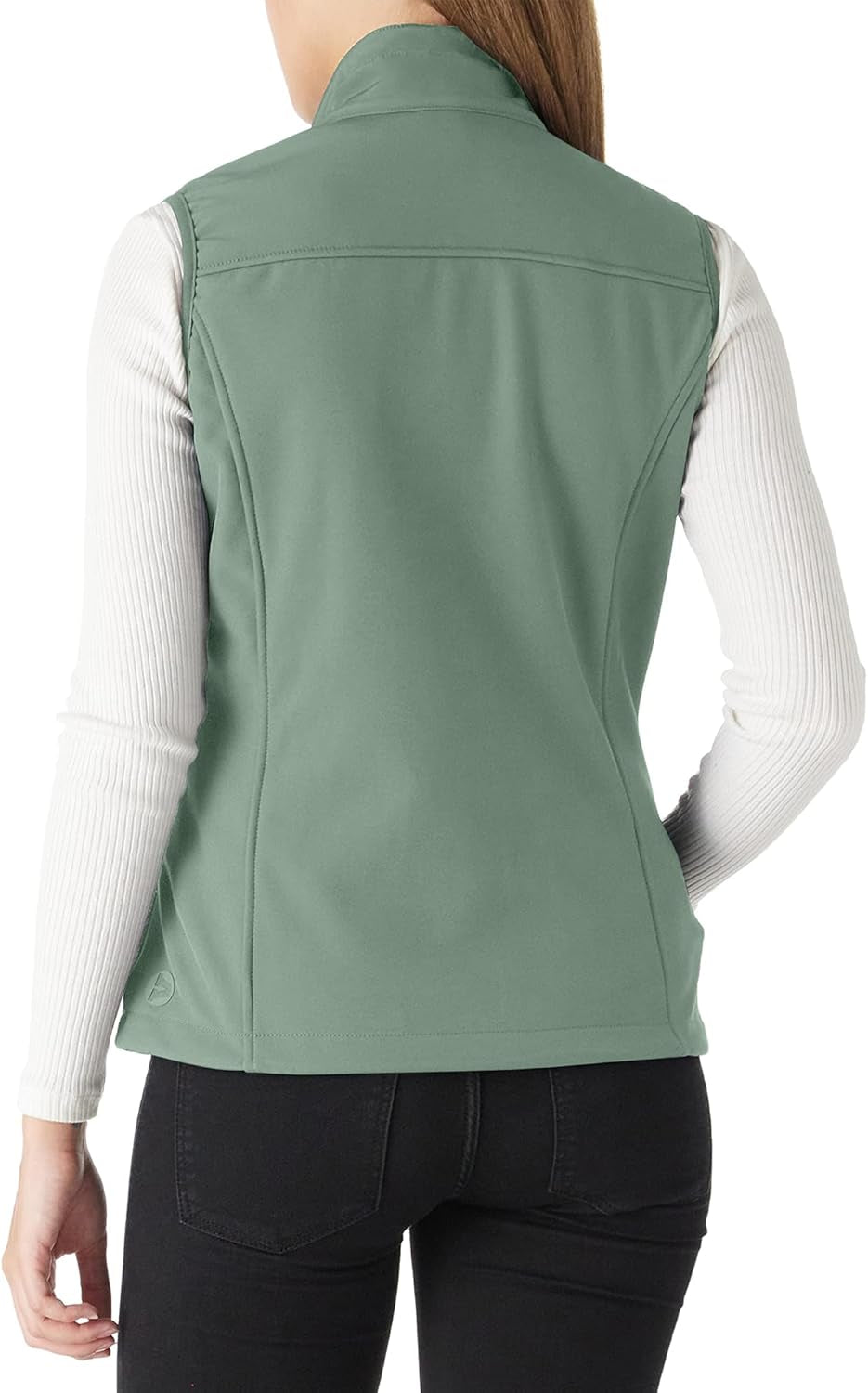 Women'S Lightweight Softshell Vest Windproof Fleece Lined Zip up Sleeveless Jacket for Running Hiking Golf